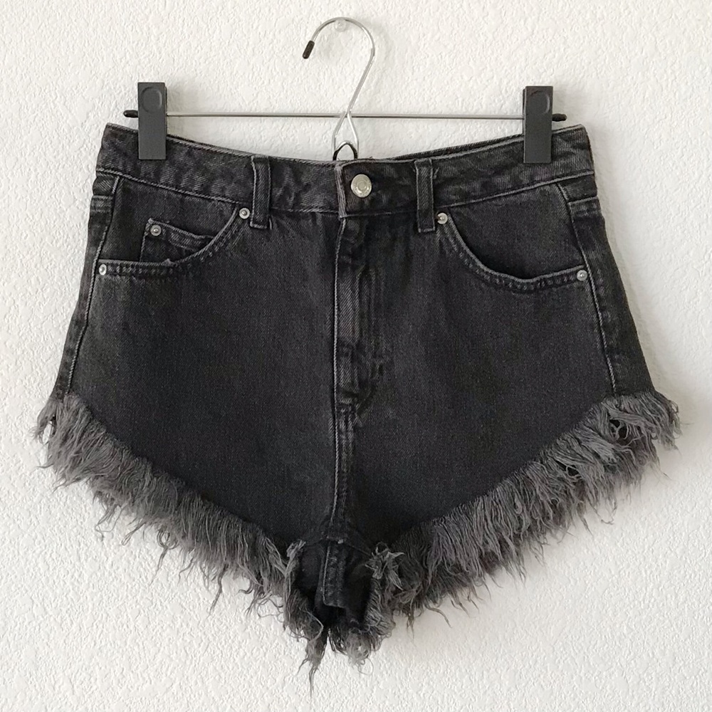 topshop kiri moto frayed hem shorts